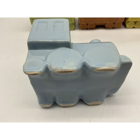 Shawnee Vintage 4 Piece Pottery S.R.R. Train Engine and Cars Planter Set MCM - Picture 8 of 16
